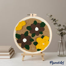 Carica l'immagine nel visualizzatore di Gallery, Punch Needle Kit Fiori gialli e marroni