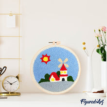 Carica l'immagine nel visualizzatore di Gallery, Punch Needle Kit Mulino a vento soleggiato