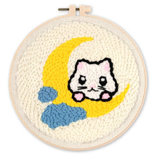 Carica l'immagine nel visualizzatore di Gallery, Punch Needle Gatto sulla luna