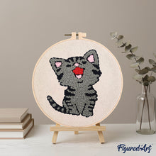 Carica l'immagine nel visualizzatore di Gallery, Punch Needle Kit Gatto che ride