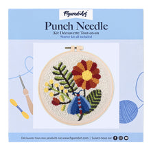 Carica l'immagine nel visualizzatore di Gallery, Punch Needle Kit Falena blu e fiori
