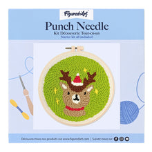 Carica l&#39;immagine nel visualizzatore di Gallery, Punch Needle Kit Renna di Babbo Natale