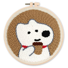 Carica l'immagine nel visualizzatore di Gallery, Punch Needle Cane bianco e caffè