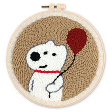 Carica l'immagine nel visualizzatore di Gallery, Punch Needle Cane bianco e palloncino