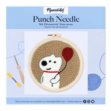 Carica l'immagine nel visualizzatore di Gallery, Punch Needle Kit Cane bianco e palloncino