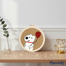 Carica l'immagine nel visualizzatore di Gallery, Punch Needle Kit Cane bianco e palloncino
