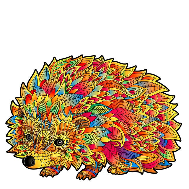 Puzzle 2D in legno - Porcospino Colorato