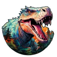 Carica l&#39;immagine nel visualizzatore di Gallery, Puzzle 2D in legno - Dinosauro nella Foresta