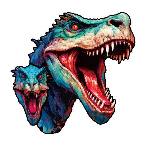 Puzzle 2D in legno - Dinosauro e Lucertola