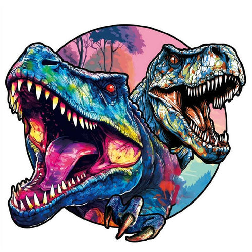Puzzle 2D in legno - Dinosauri Gemelli Fantastici