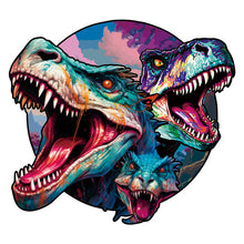 Carica l&#39;immagine nel visualizzatore di Gallery, Puzzle 2D in legno - Dinosauri Gemelli e Lucertola