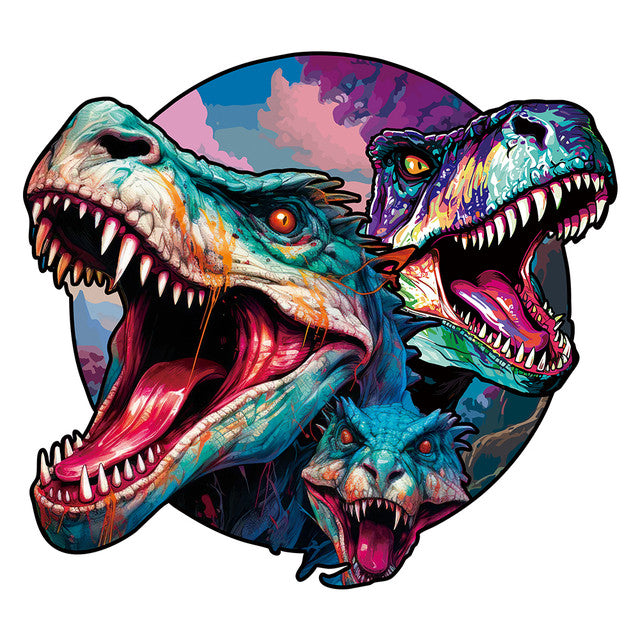 Puzzle 2D in legno - Dinosauri Gemelli e Lucertola