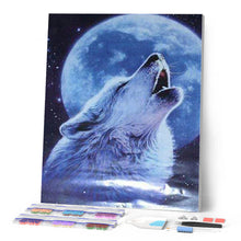 Carica l'immagine nel visualizzatore di Gallery, Diamond Painting - Lupo Che Ulula Alla Luna Piena