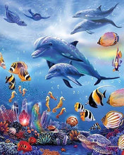 Carica l'immagine nel visualizzatore di Gallery, Diamond Painting - Delfini E Mare