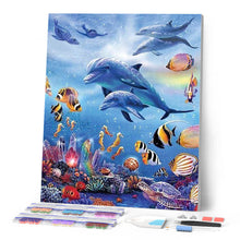Carica l'immagine nel visualizzatore di Gallery, Diamond Painting - Delfini E Mare