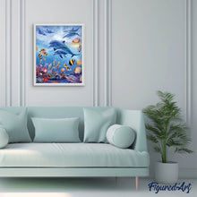 Carica l'immagine nel visualizzatore di Gallery, Diamond Painting - Delfini E Mare