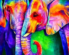 Carica l'immagine nel visualizzatore di Gallery, Diamond Painting - Coppia Di Elefanti