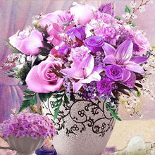 Carica l'immagine nel visualizzatore di Gallery, Diamond Painting - Fiori Viola