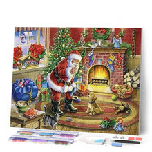 Carica l'immagine nel visualizzatore di Gallery, Diamond Painting - Babbo Natale E Cane