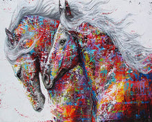 Carica l'immagine nel visualizzatore di Gallery, Diamond Painting - Coppia Di Cavalli
