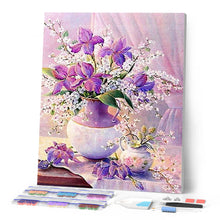 Carica l'immagine nel visualizzatore di Gallery, Diamond Painting - Bellissimo bouquet di fiori viola