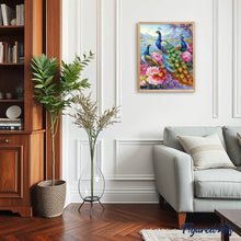 Carica l'immagine nel visualizzatore di Gallery, Diamond Painting - Pavoni e fiori sul lago