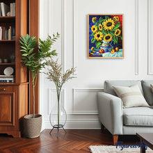 Carica l'immagine nel visualizzatore di Gallery, Diamond Painting - Vaso di girasoli su una tovaglia