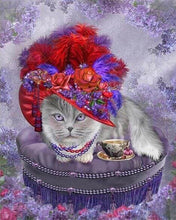 Carica l'immagine nel visualizzatore di Gallery, Diamond Painting - Gatto Con Cappello E Collana