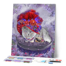 Carica l'immagine nel visualizzatore di Gallery, Diamond Painting - Gatto Con Cappello E Collana