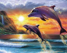 Carica l'immagine nel visualizzatore di Gallery, Diamond Painting - Delfini All'Alba