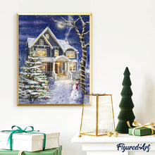 Carica l'immagine nel visualizzatore di Gallery, Diamond Painting - Casa Decorata Per Natale