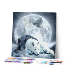 Carica l'immagine nel visualizzatore di Gallery, Diamond Painting - Lupi Che Ululano Alla Luna