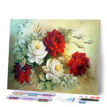 Carica l'immagine nel visualizzatore di Gallery, Diamond Painting - Composizione Floreale Rossa E Bianca