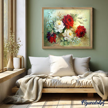 Carica l'immagine nel visualizzatore di Gallery, Diamond Painting - Composizione Floreale Rossa E Bianca