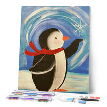Carica l'immagine nel visualizzatore di Gallery, Diamond Painting - Pinguino Con Sciarpa Rossa