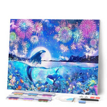 Carica l'immagine nel visualizzatore di Gallery, Diamond Painting - Delfini E Fuochi D'Artificio