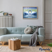 Carica l'immagine nel visualizzatore di Gallery, Diamond Painting - Cigni E Cuore