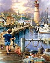 Carica l'immagine nel visualizzatore di Gallery, Diamond Painting - Bambino che cammina sul pontile
