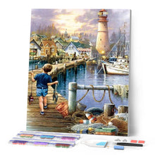 Carica l'immagine nel visualizzatore di Gallery, Diamond Painting - Bambino che cammina sul pontile