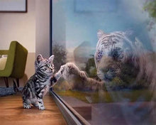Carica l'immagine nel visualizzatore di Gallery, Diamond Painting - Riflessi Di Gattino E Tigre