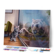 Carica l'immagine nel visualizzatore di Gallery, Diamond Painting - Riflessi Di Gattino E Tigre