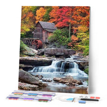 Carica l'immagine nel visualizzatore di Gallery, Diamond Painting - Baita Di Montagna E Cascata