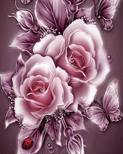 Carica l'immagine nel visualizzatore di Gallery, Diamond Painting - Fiori d'argento e farfalle