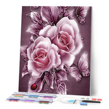 Carica l'immagine nel visualizzatore di Gallery, Diamond Painting - Fiori d'argento e farfalle