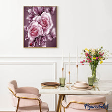 Carica l'immagine nel visualizzatore di Gallery, Diamond Painting - Fiori d'argento e farfalle