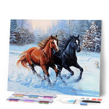Carica l'immagine nel visualizzatore di Gallery, Diamond Painting - Due Cavalli In Inverno