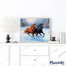 Carica l'immagine nel visualizzatore di Gallery, Diamond Painting - Due Cavalli In Inverno