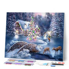 Carica l'immagine nel visualizzatore di Gallery, Diamond Painting - Lo Chalet Invernale Sulla Neve