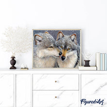 Carica l'immagine nel visualizzatore di Gallery, Diamond Painting - Lupi Sotto La Neve