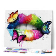 Carica l'immagine nel visualizzatore di Gallery, Diamond Painting - Labbra E Farfalle